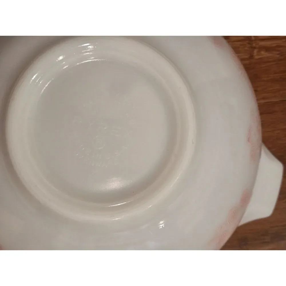 Vintage PYREX 443 Pink Gooseberry Cinderella Mixing Bowl 2.5 Qt MCM USA